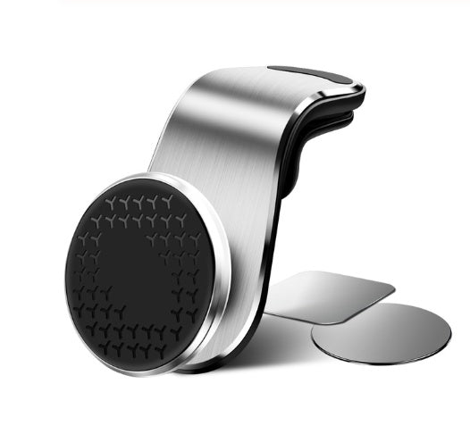 Magnetic Car Phone Holder - Premium Black/Silver Design