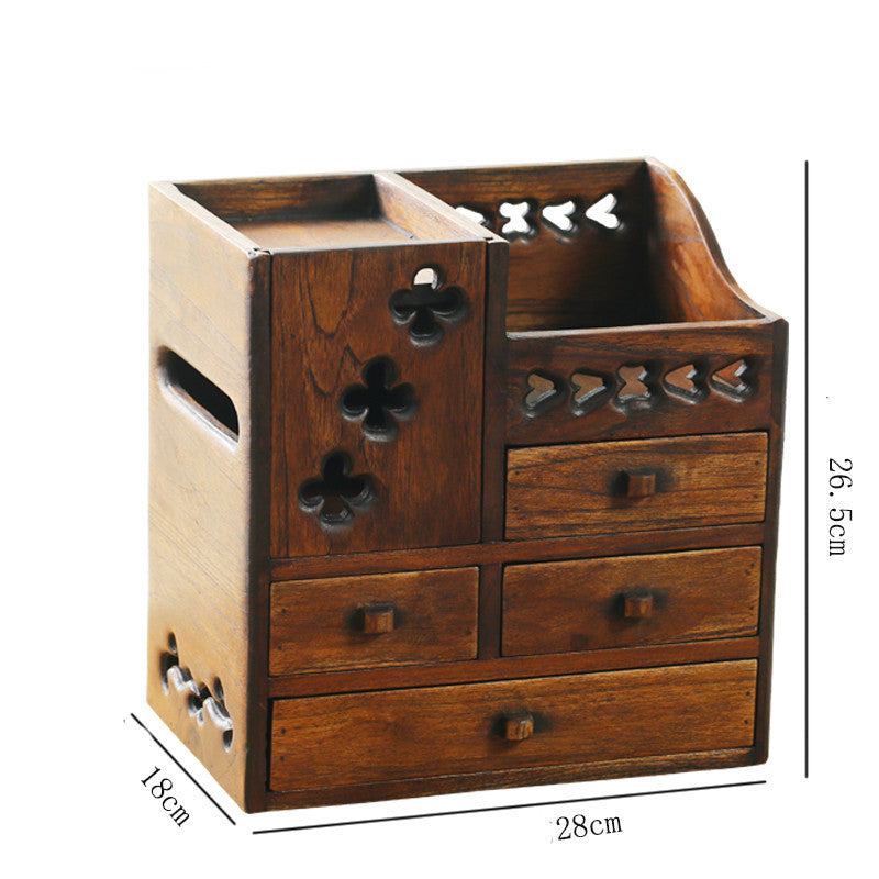 Wooden Retro Cosmetic Organizer