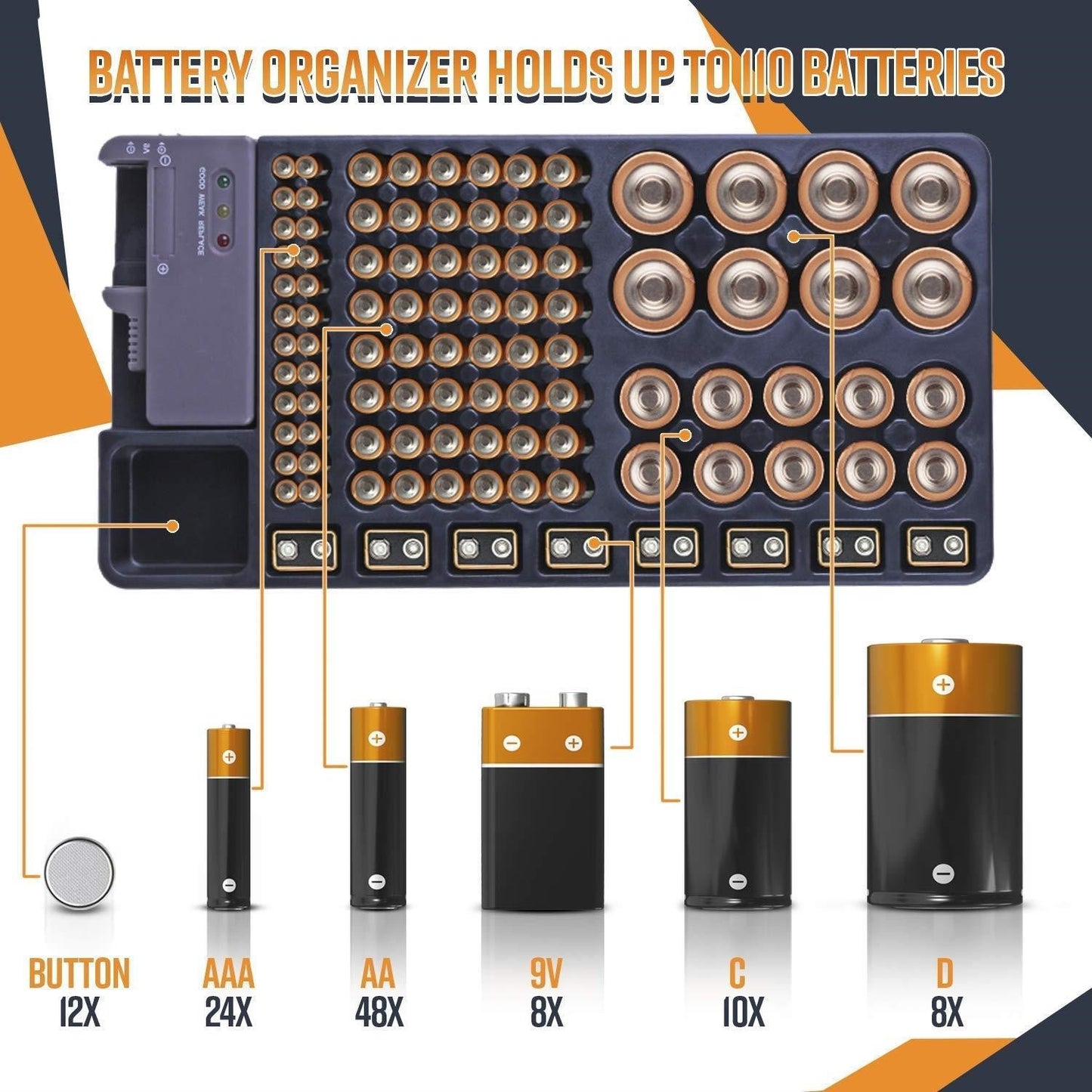 Battery Storage Organizer Holder