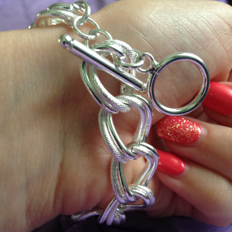 Unisex Alloy Bracelet with Copper Plating
