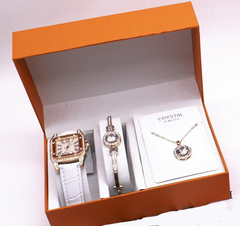 Wrist Watch Set with Necklace & Bracelet for Women