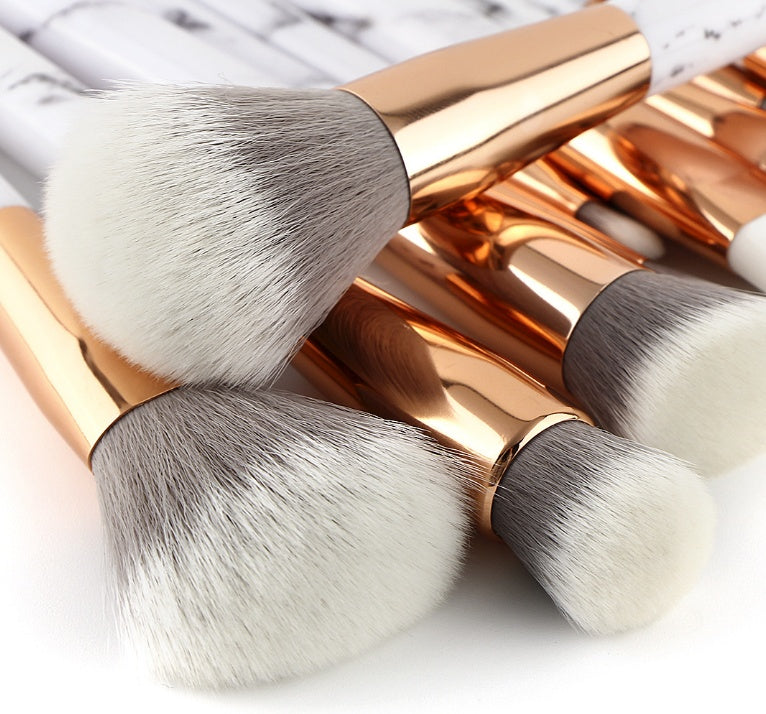 11-Piece Marble Makeup Brush Set – Professional Beauty Kit