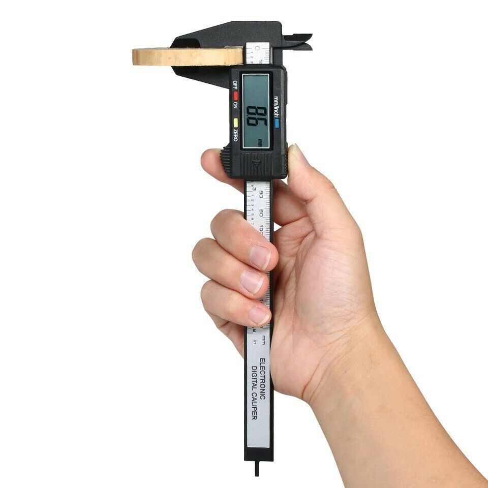 Carbon Fiber Electronic Digital Vernier Caliper Micrometer Guage LCD 6 150mm