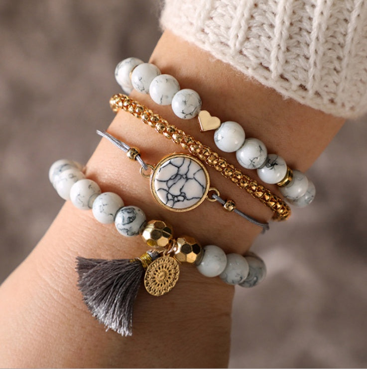 Geometric Creative Hollow Fringed Pine Stone Bracelet
