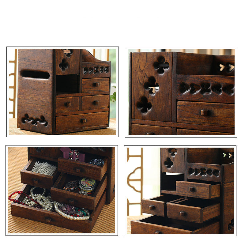 Wooden Retro Cosmetic Organizer