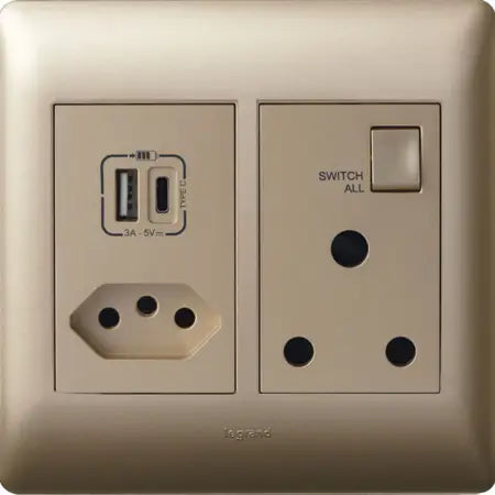 Socket Outlets - Mono block 1x old RSA socket + 1x New RSA socket + double USB type A&C
