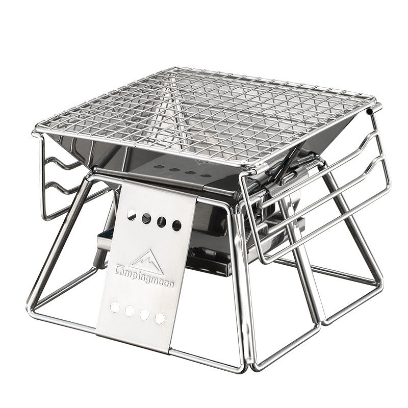 Portable Folding Stainless Steel BBQ Grill – Lightweight & Compact