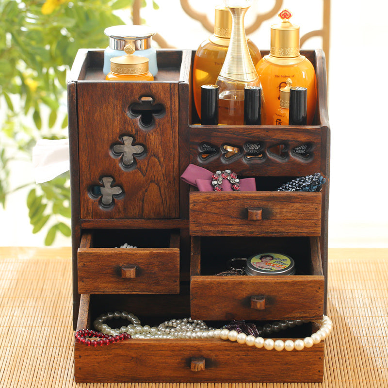 Wooden Retro Cosmetic Organizer
