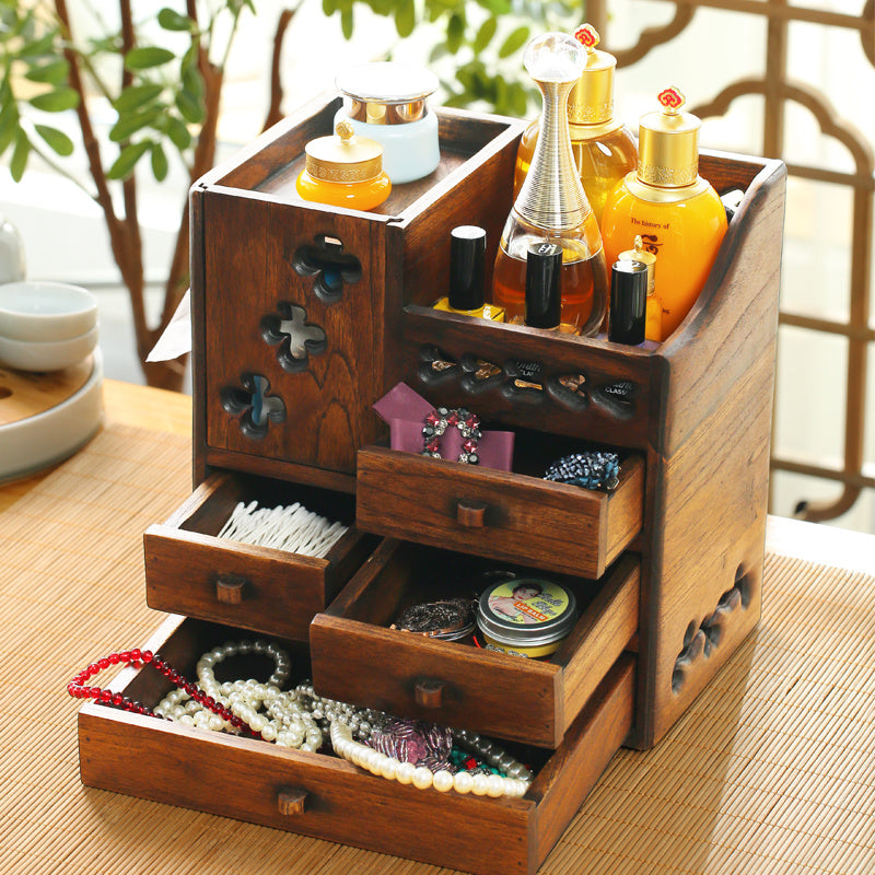 Wooden Retro Cosmetic Organizer