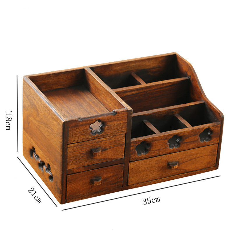 Wooden Retro Cosmetic Organizer