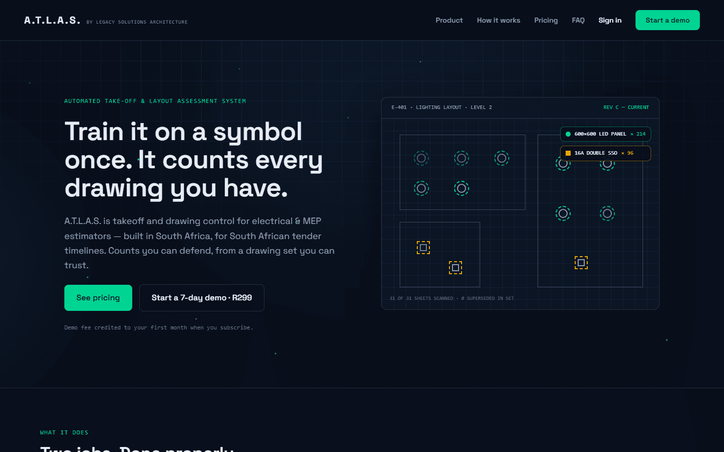 A.T.L.A.S. — screenshot of the live site