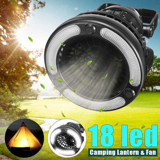 18 LED Multifunctional Camping Fan Light – Light & Cool in One