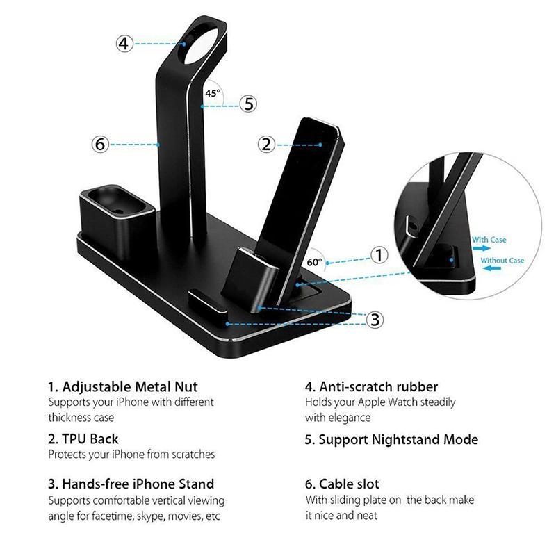 4-in-1 AirPods Charging Dock Holder – Wireless Fast Charging Station