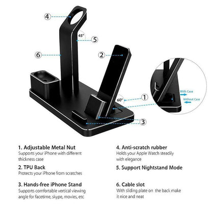 4-in-1 AirPods Charging Dock Holder – Wireless Fast Charging Station